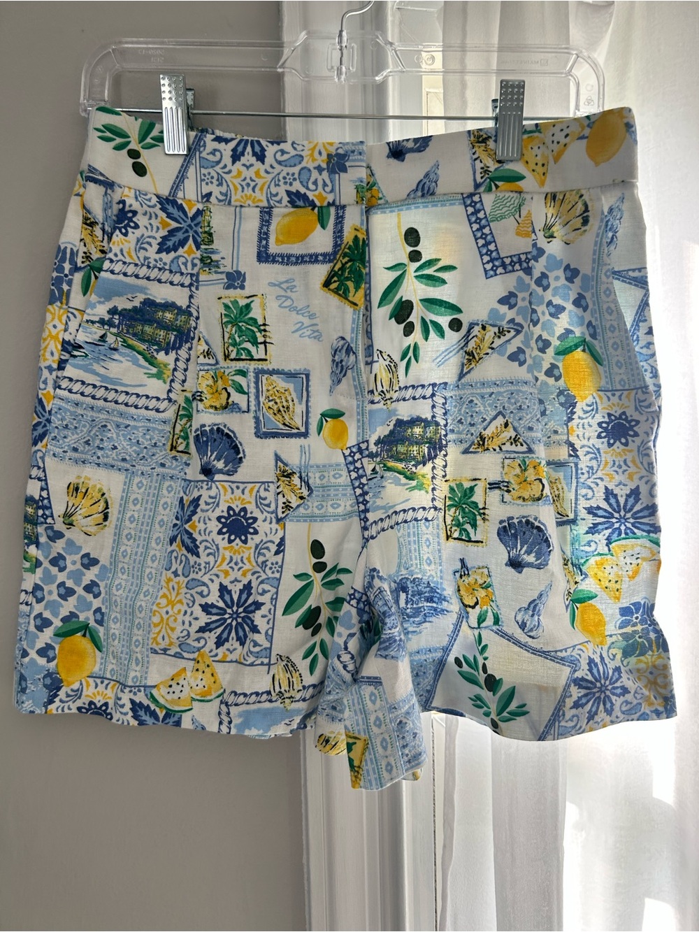 J.Crew Factory Mediterranean Print Linen-Blend Shorts NWT Size 6 - Picture 3 of 7